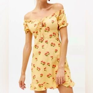 Urban Outfitters Yellow Cherry Print Dress 🍒